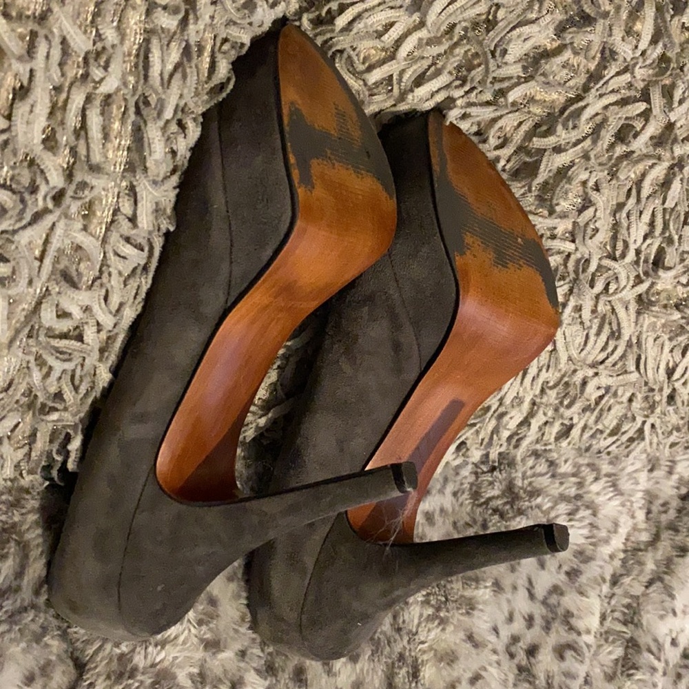 Enzo Angliolini Grey Suede Platform Open Toe Stil… - image 5